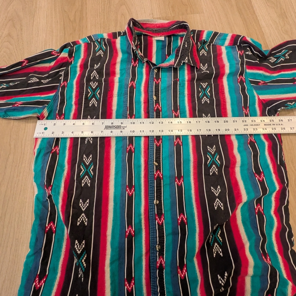 Vintage Express Rider Men's Button Down Aztec Pattern - Picture 4 of 6